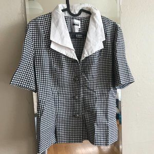 Vintage Gingham Peplum Blouse